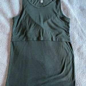 Latched Mama Olive Ribbed Tank Dress